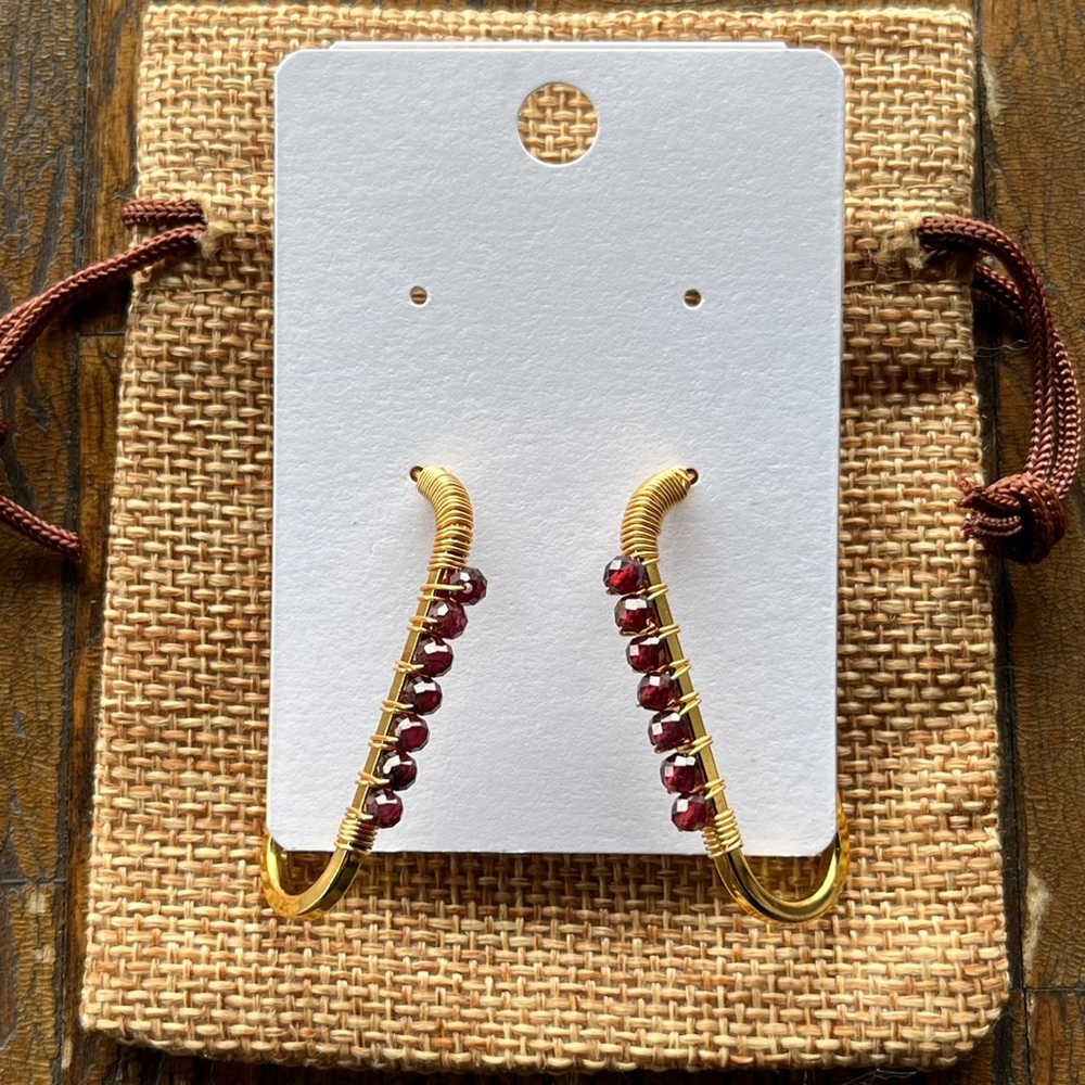 Garnet Earrings Crystal Earrings Crystal Jewelry